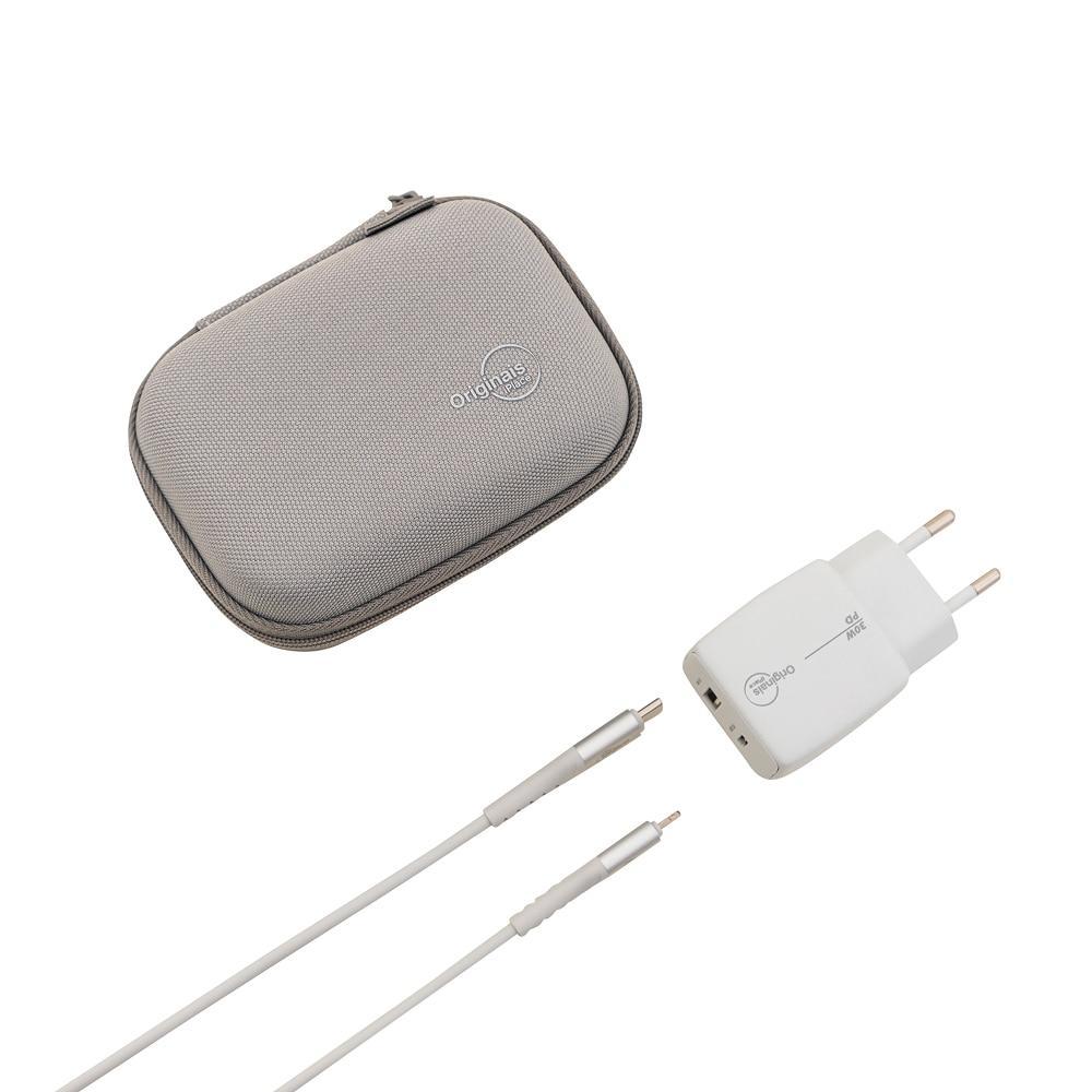 Kit Viagem Cinza, Cabo Lightning e Carregador 30W, Originais iPlace - 1