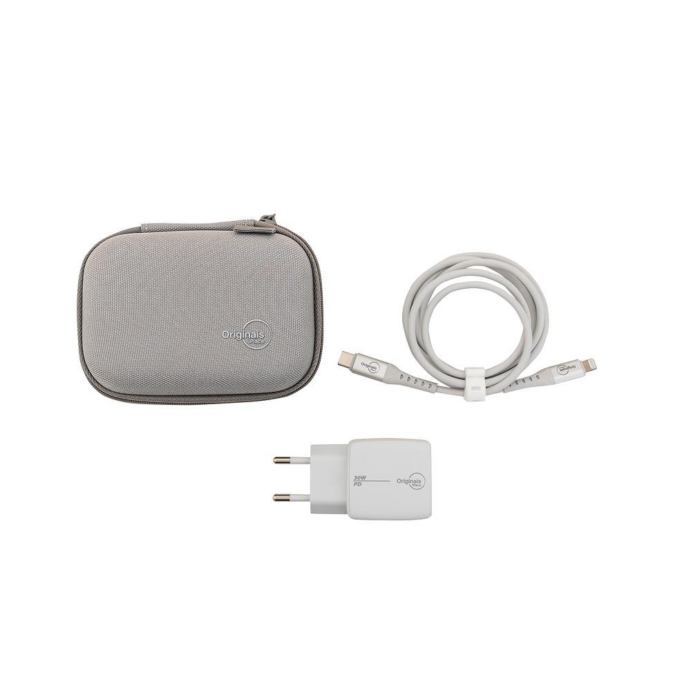 Kit Viagem Cinza, Cabo Lightning e Carregador 30W, Originais iPlace - 9