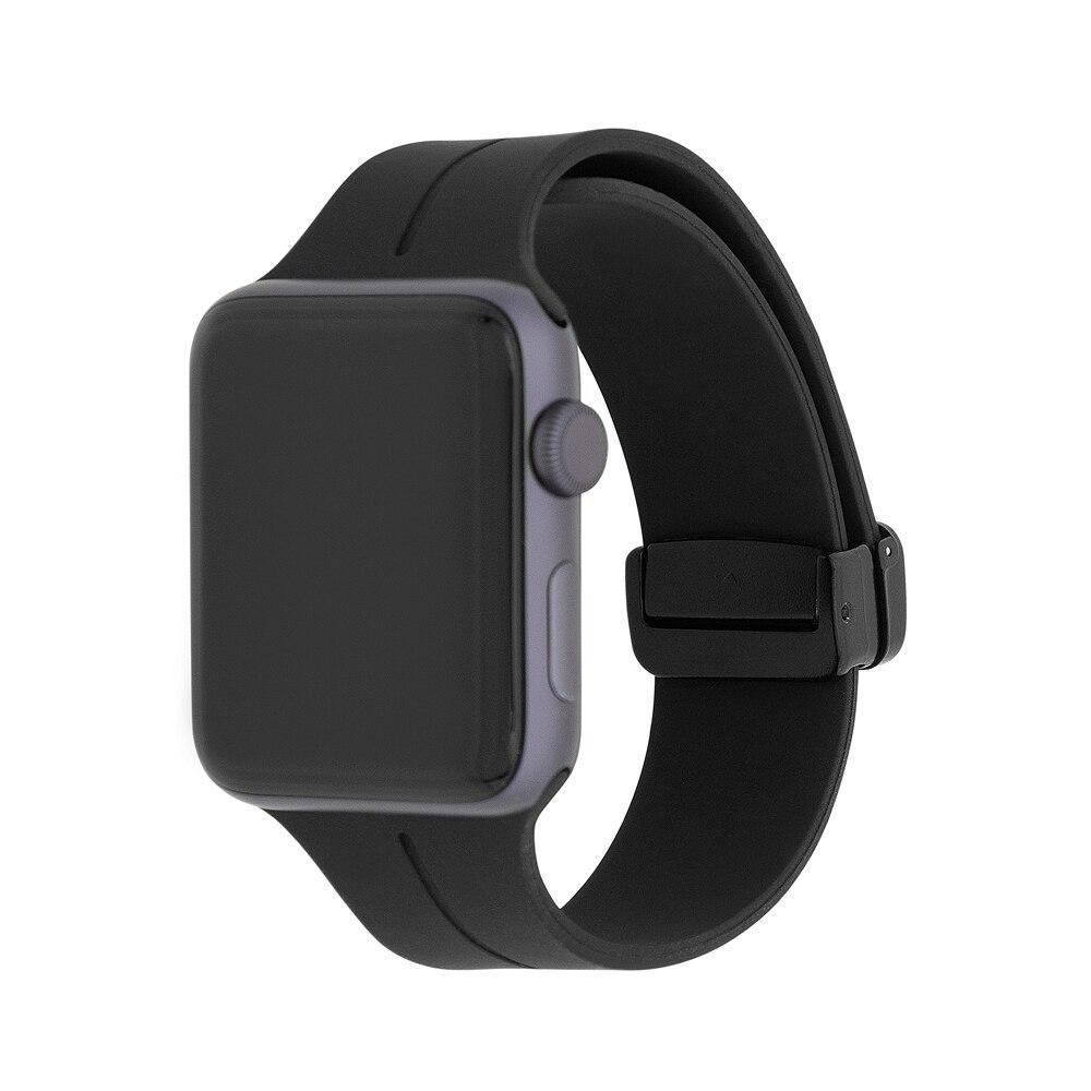 Pulseira de Silicone Com Fecho Magnético para Apple Watch 38-41mm Preta, Originais iPlace - 1