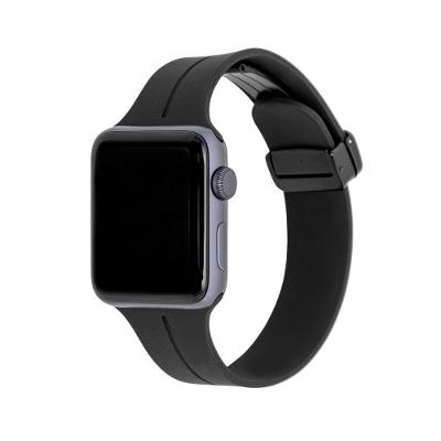 Pulseira de Silicone Com Fecho Magnético para Apple Watch 42-45mm Preta, Originais iPlace