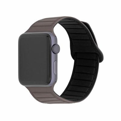 Pulseira de Silicone Magnética para Apple Watch 42-45mm Marrom, Originais iPlace