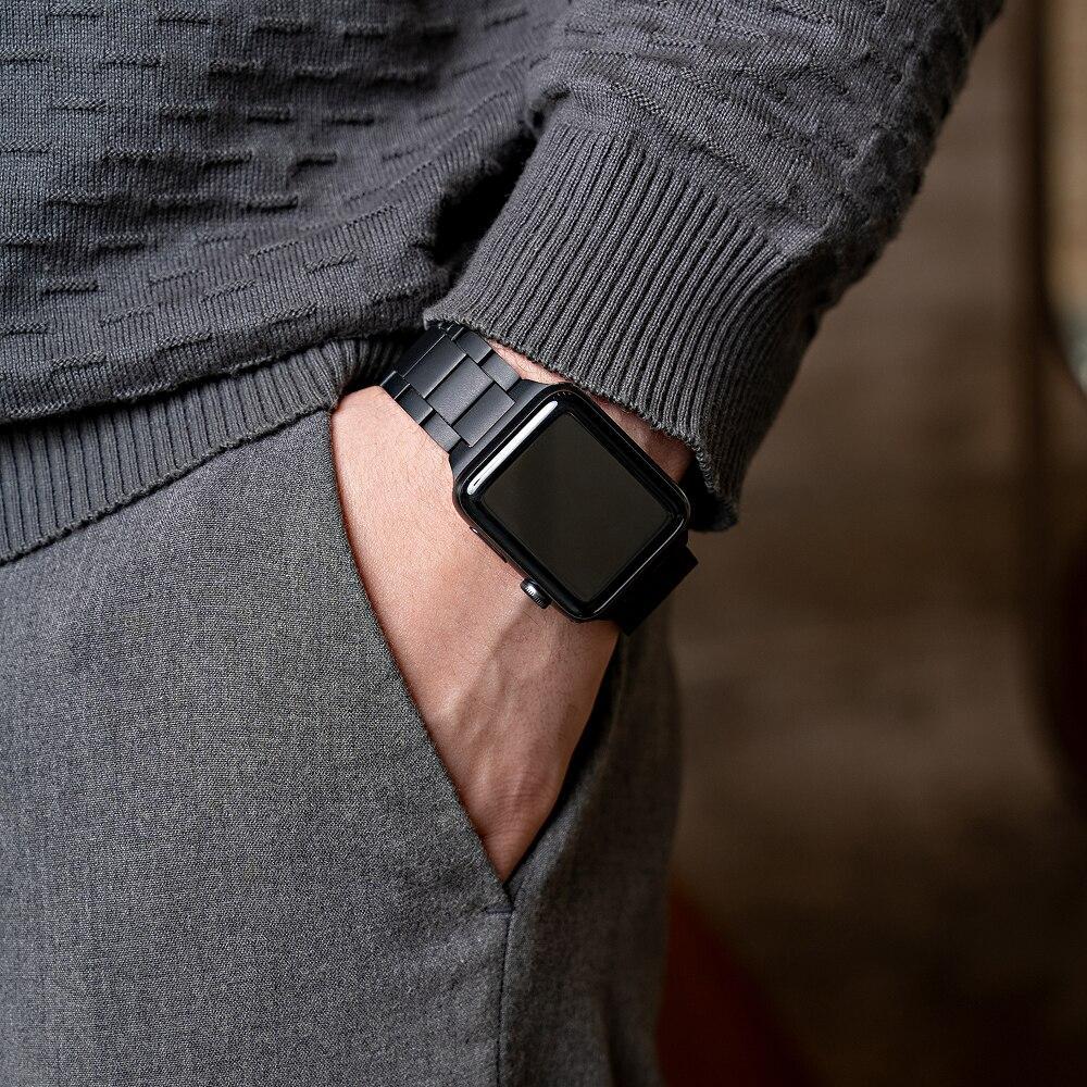 Pulseira de Titanium Click para Apple Watch 42/44/45/46/49mm, Originais iPlace, Preta - 2