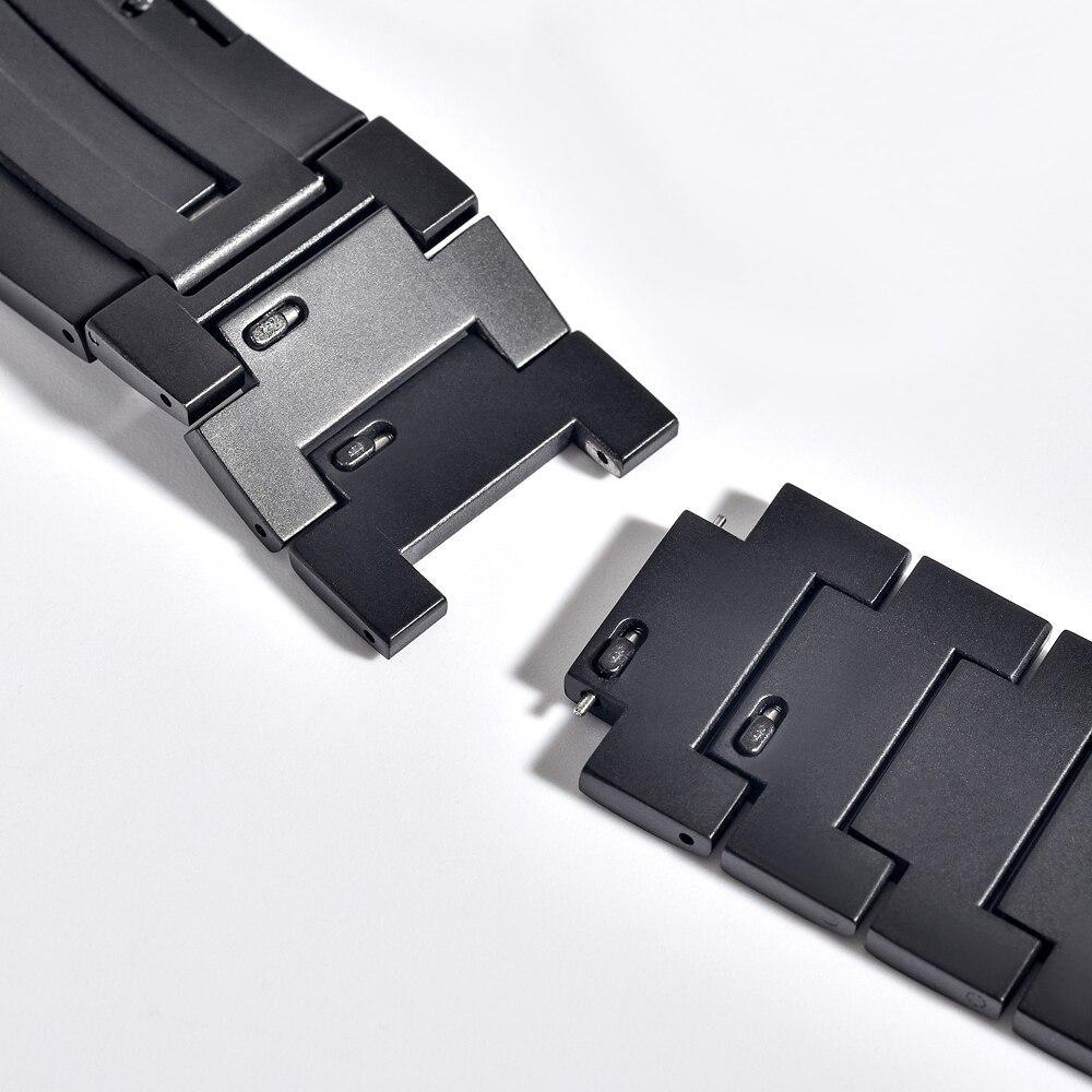 Pulseira de Titanium Click para Apple Watch 42/44/45/46/49mm, Originais iPlace, Preta - 6