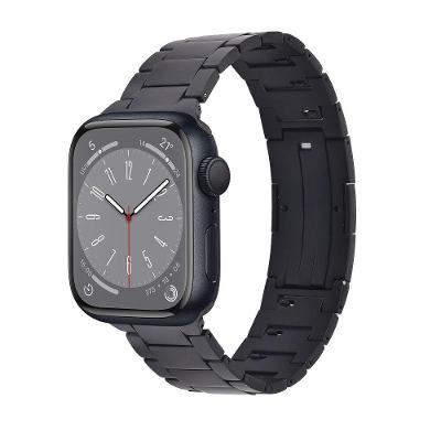Pulseira de Titanium Click para Apple Watch 42/44/45/46/49mm, Originais iPlace, Preta