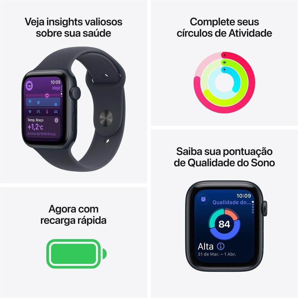 Apple Watch SE 3 GPS - Caixa estelar de alumínio – 40 mm - Pulseira esportiva estelar – P/M - 3