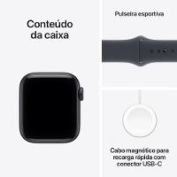 Apple Watch SE 3 GPS - Caixa meia-noite de alumínio – 44 mm - Pulseira esportiva meia-noite – P/M - 8