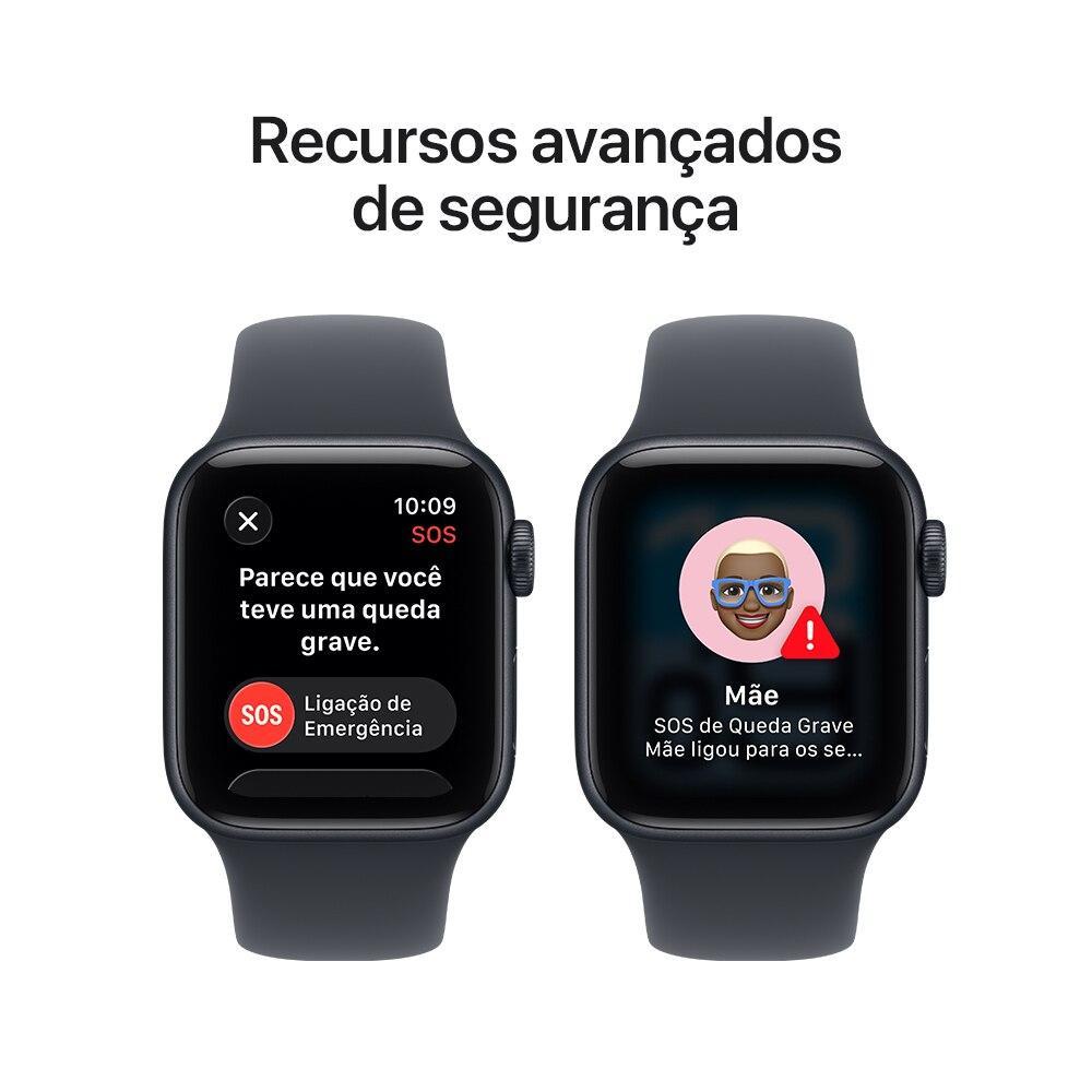 Apple Watch SE 3 GPS + Cellular - Caixa meia-noite de alumínio – 40 mm - Pulseira esportiva meia-noite – M/G - 7