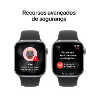 Apple Watch Series 11 GPS - Caixa cinza-espacial de alumínio – 42 mm - Pulseira esportiva preta – P/M - 6