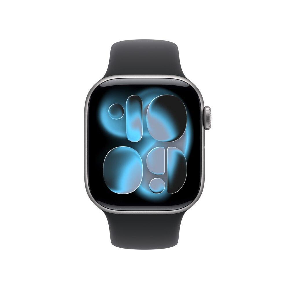 Apple Watch Series 11 GPS - Caixa cinza-espacial de alumínio – 42 mm - Pulseira esportiva preta – M/G - 2