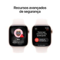Apple Watch Series 11 GPS - Caixa cor de ouro rosa de alumínio – 42 mm - Pulseira esportiva blush-clara – M/G - 6
