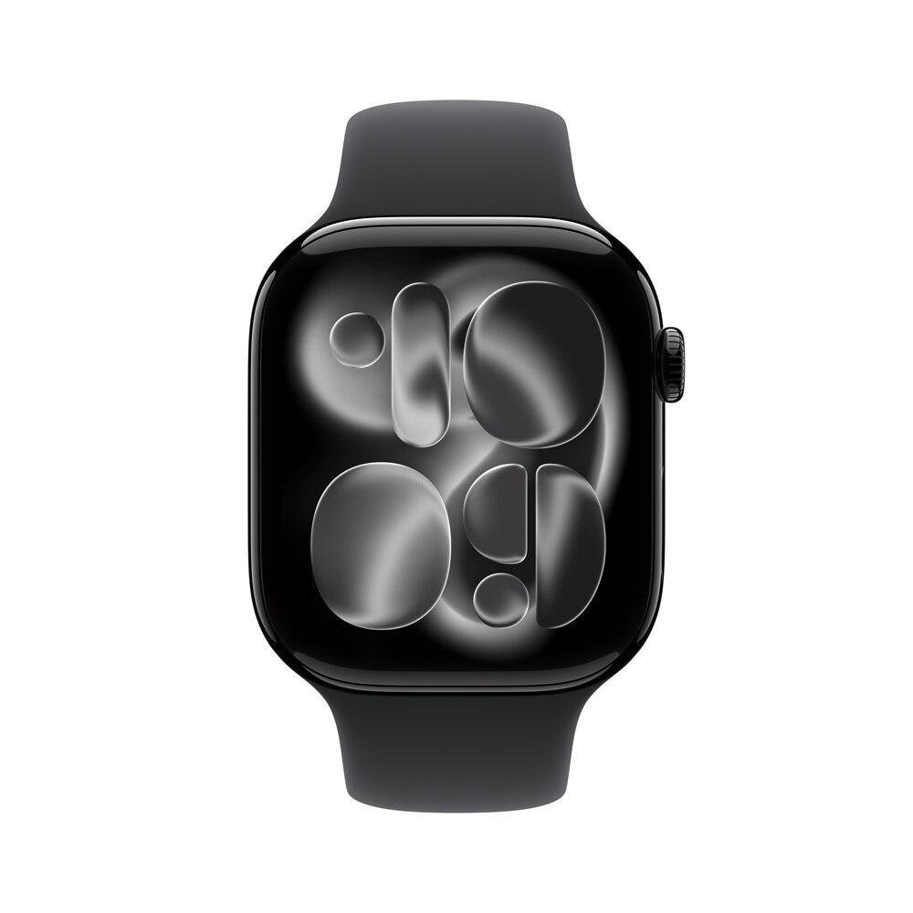 Apple Watch Series 11 GPS - Caixa preta brilhante de alumínio – 46 mm - Pulseira esportiva preta – P/M - 2