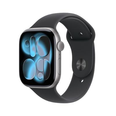 Apple Watch Series 11 GPS - Caixa cinza-espacial de alumínio – 46 mm - Pulseira esportiva preta – M/G