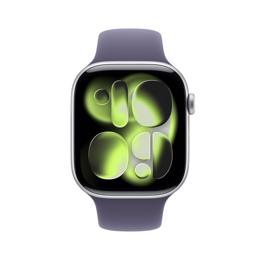 Apple Watch Series 11 GPS - Caixa prateada de alumínio – 46 mm - Pulseira esportiva roxo-névoa – M/G - 2
