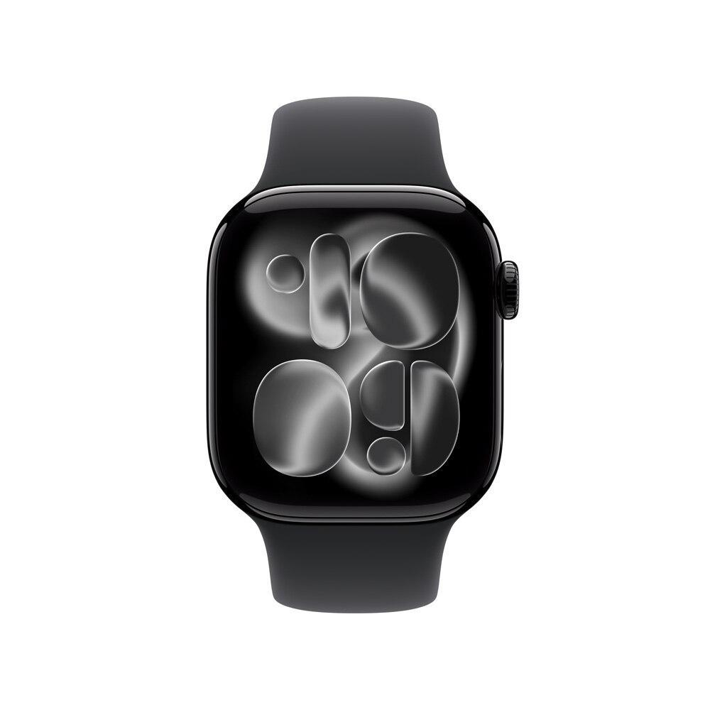 Apple Watch Series 11 GPS + Cellular - Caixa preta brilhante de alumínio – 42 mm - Pulseira esportiva preta – M/G - 2
