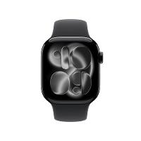 Apple Watch Series 11 GPS + Cellular - Caixa preta brilhante de alumínio – 42 mm - Pulseira esportiva preta – M/G - 2