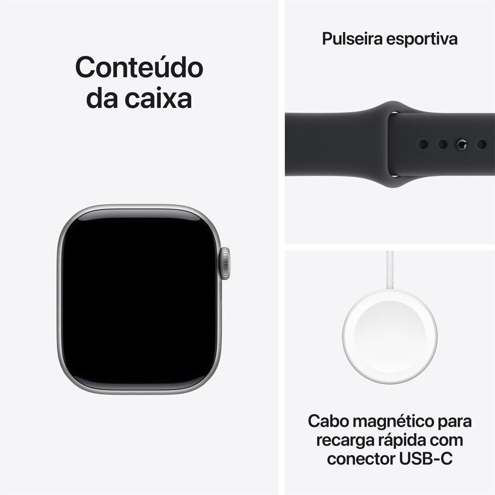 Apple Watch Series 11 GPS + Cellular - Caixa cinza-espacial de alumínio – 42 mm - Pulseira esportiva preta – M/G - 8