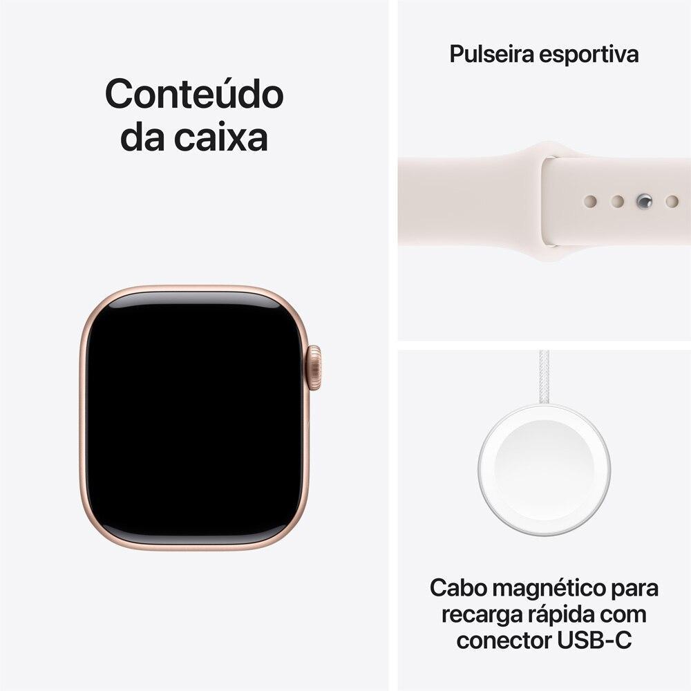 Apple Watch Series 11 GPS + Cellular - Caixa cor de ouro rosa de alumínio – 42 mm - Pulseira esportiva blush-clara – P/M - 8