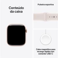 Apple Watch Series 11 GPS + Cellular - Caixa cor de ouro rosa de alumínio – 42 mm - Pulseira esportiva blush-clara – P/M - 8