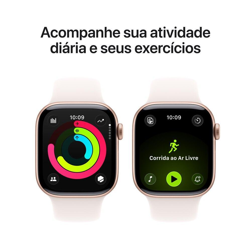 Apple Watch Series 11 GPS + Cellular - Caixa cor de ouro rosa de alumínio – 42 mm - Pulseira esportiva blush-clara – M/G - 4