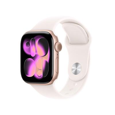 Apple Watch Series 11 GPS + Cellular - Caixa cor de ouro rosa de alumínio – 42 mm - Pulseira esportiva blush-clara – M/G