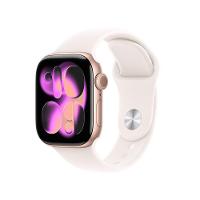 Apple Watch Series 11 GPS + Cellular - Caixa cor de ouro rosa de alumínio – 42 mm - Pulseira esportiva blush-clara – M/G - 1
