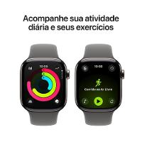 Apple Watch Series 11 GPS + Cellular - Caixa natural de titânio – 42 mm - Pulseira esportiva cinza-pedra – P/M