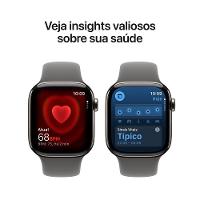 Apple Watch Series 11 GPS + Cellular - Caixa natural de titânio – 42 mm - Pulseira esportiva cinza-pedra – P/M - 5