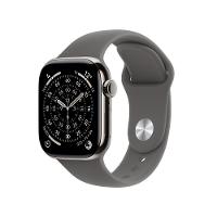Apple Watch Series 11 GPS + Cellular - Caixa natural de titânio – 42 mm - Pulseira esportiva cinza-pedra – M/G - 1