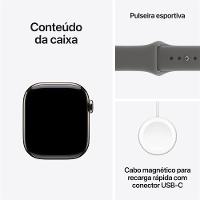 Apple Watch Series 11 GPS + Cellular - Caixa natural de titânio – 42 mm - Pulseira esportiva cinza-pedra – M/G - 8