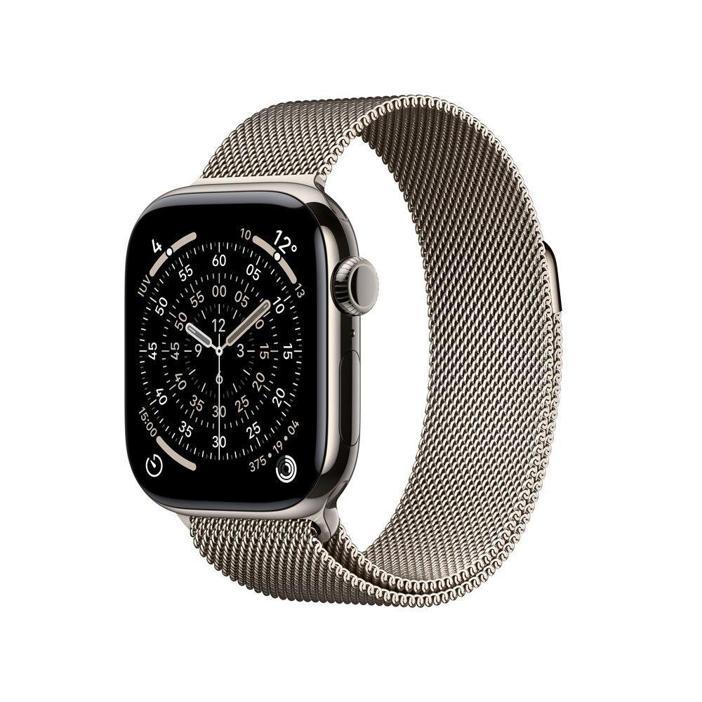 Apple Watch Series 11 GPS + Cellular - Caixa natural de titânio – 42 mm - Pulseira natural estilo milanês - 1