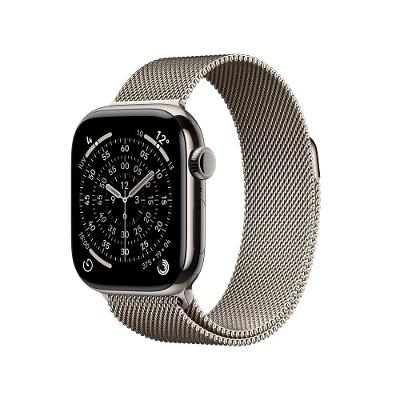 Apple Watch Series 11 GPS + Cellular - Caixa natural de titânio – 42 mm - Pulseira natural estilo milanês