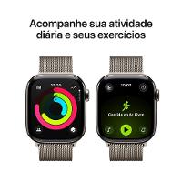 Apple Watch Series 11 GPS + Cellular - Caixa natural de titânio – 42 mm - Pulseira natural estilo milanês