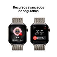 Apple Watch Series 11 GPS + Cellular - Caixa natural de titânio – 42 mm - Pulseira natural estilo milanês - 6