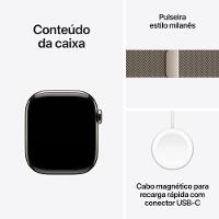 Apple Watch Series 11 GPS + Cellular - Caixa natural de titânio – 42 mm - Pulseira natural estilo milanês - 8