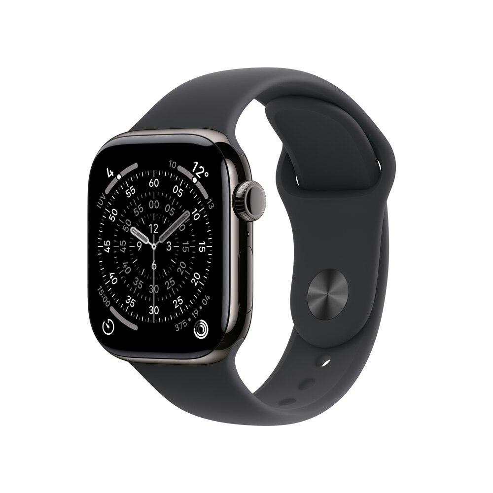 Apple Watch Series 11 GPS + Cellular - Caixa ardósia de titânio – 42 mm - Pulseira esportiva preta – M/G - 1