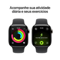 Apple Watch Series 11 GPS + Cellular - Caixa ardósia de titânio – 42 mm - Pulseira esportiva preta – M/G