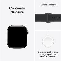 Apple Watch Series 11 GPS + Cellular - Caixa ardósia de titânio – 42 mm - Pulseira esportiva preta – M/G - 8