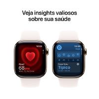Apple Watch Series 11 GPS + Cellular - Caixa dourada de titânio – 42 mm - Pulseira esportiva blush-clara – M/G - 5