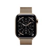Apple Watch Series 11 GPS + Cellular - Caixa dourada de titânio – 42 mm - Pulseira dourada estilo milanês - 2