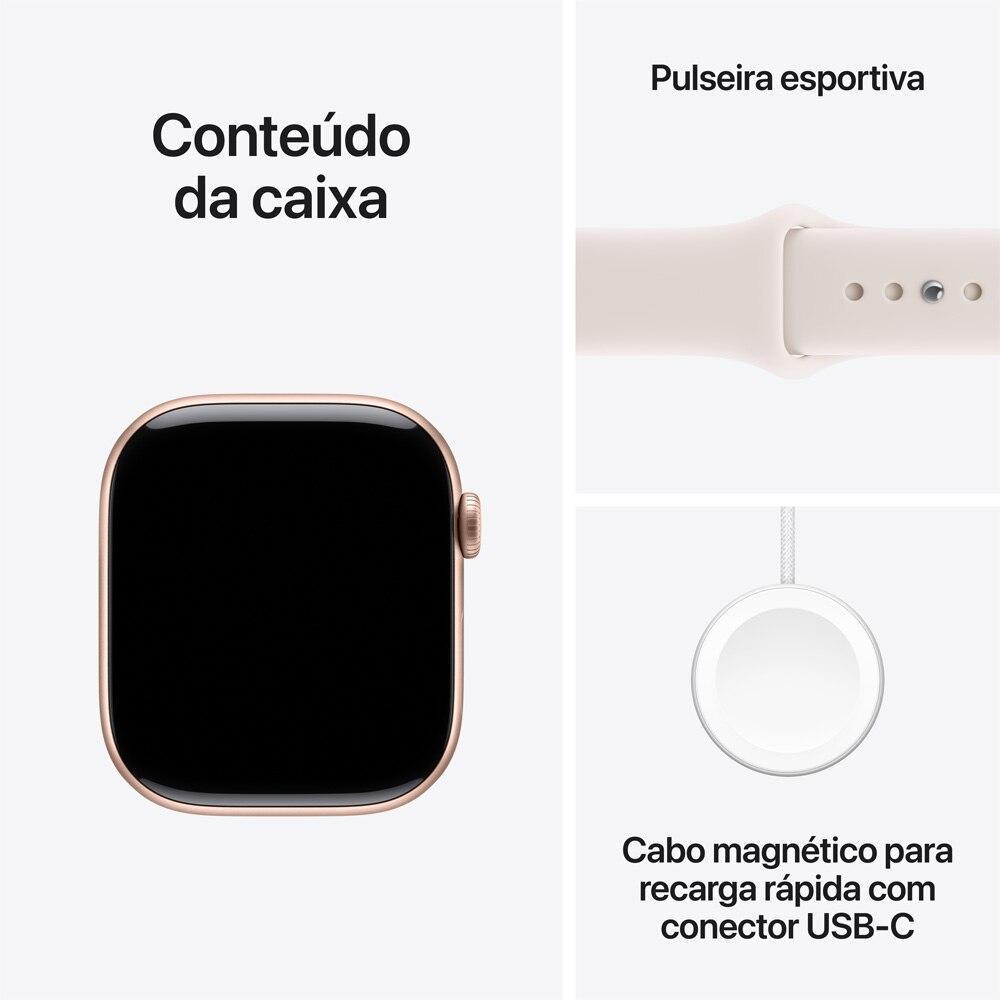 Apple Watch Series 11 GPS + Cellular - Caixa cor de ouro rosa de alumínio – 46 mm - Pulseira esportiva blush-clara – M/G - 8