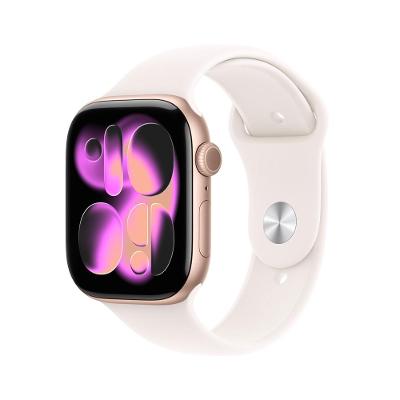 Apple Watch Series 11 GPS + Cellular - Caixa cor de ouro rosa de alumínio – 46 mm - Pulseira esportiva blush-clara – M/G