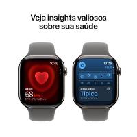 Apple Watch Series 11 GPS + Cellular - Caixa natural de titânio – 46 mm - Pulseira esportiva cinza-pedra – P/M - 5