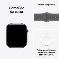 Apple Watch Series 11 GPS + Cellular - Caixa natural de titânio – 46 mm - Pulseira esportiva cinza-pedra – P/M - 8