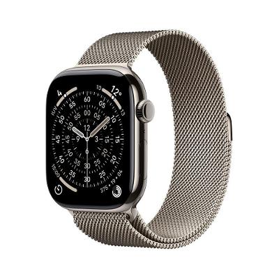 Apple Watch Series 11 GPS + Cellular - Caixa natural de titânio – 46 mm - Pulseira natural estilo milanês – P/M