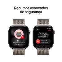 Apple Watch Series 11 GPS + Cellular - Caixa natural de titânio – 46 mm - Pulseira natural estilo milanês – P/M - 6