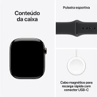 Apple Watch Series 11 GPS + Cellular - Caixa ardósia de titânio – 46 mm - Pulseira esportiva preta – M/G - 8
