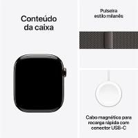 Apple Watch Series 11 GPS + Cellular - Caixa ardósia de titânio – 46 mm - Pulseira ardósia estilo milanês – M/G - 8
