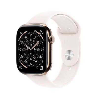 Apple Watch Series 11 GPS + Cellular - Caixa dourada de titânio – 46 mm - Pulseira esportiva blush-clara – P/M