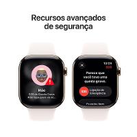 Apple Watch Series 11 GPS + Cellular - Caixa dourada de titânio – 46 mm - Pulseira esportiva blush-clara – P/M - 6