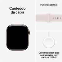 Apple Watch Series 11 GPS + Cellular - Caixa dourada de titânio – 46 mm - Pulseira esportiva blush-clara – P/M - 8